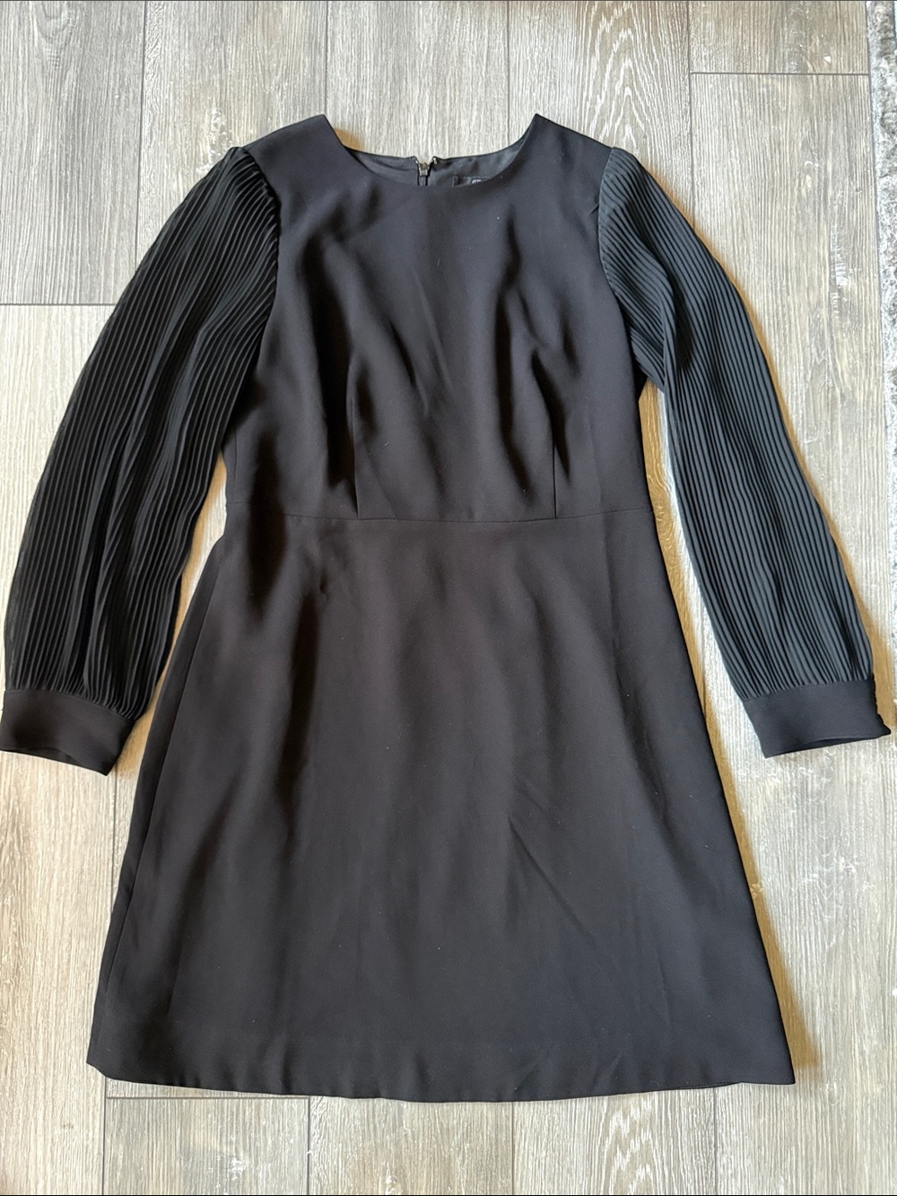 J.Crew Foggia Pleat Sleeve Crepe Fit and Flare Dress